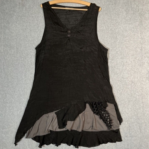 🌺#0006🤙Pretty Angel Black Asymmetrical Dress - Picture 1 of 2